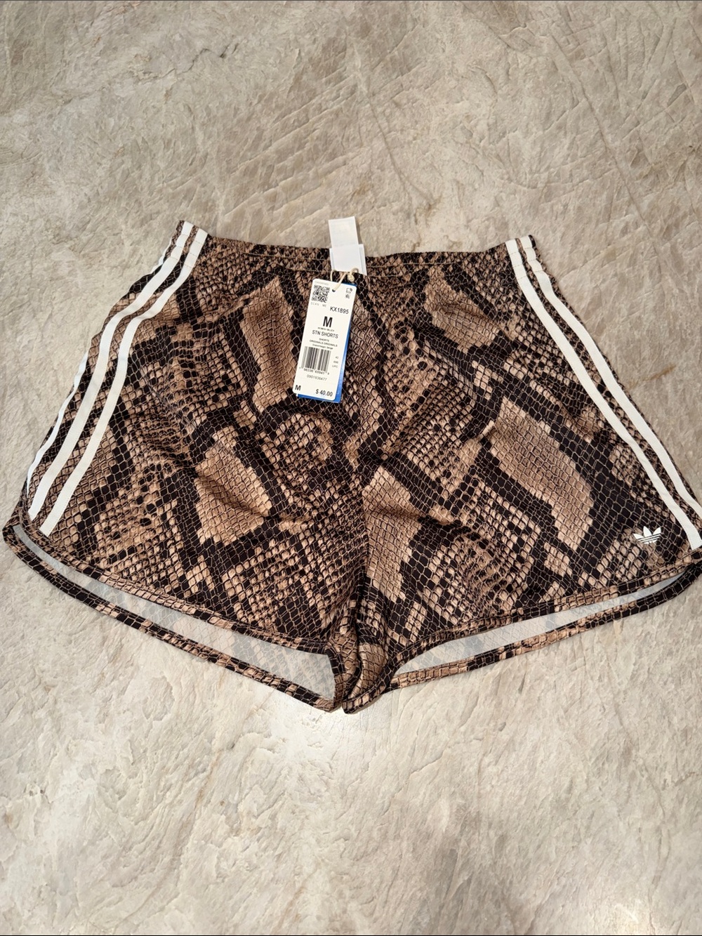 Women’s Snake Print Athletic Shorts - Brown